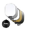 Produktbild: Rollei 5 in 1 Reflektor Fotografie Faltbar 60x75cm Licht Diffusor Foto für Portrait und Produktfotografie Leicht Kompakt 600g Außenbeleuchtung mit Tragetasche, Foto-Reflektor-Licht-Diffusor-Fotografie