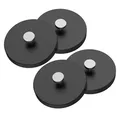 Produktbild: Magnetpro 4 Stück Starke gummiert Magnete Anti-Rutsch, Größe: Ø43mm 15 kg Haftkraft, magnetische Montage mit T-förmiger Aufhängeschnalle
