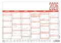Produktbild: Zettler Arbeitstagekalender A5 2026 – Bürokalender 21 × 15 cm, 6 Monate pro Seite, Arbeitstage-, Tages- & Wochenzähler, Ferienübersicht, Feiertage, Mondphasen, kompakter Wandkalender, FSC Karton