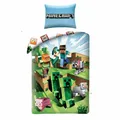 Produktbild: Minecraft Kampf Einzel Baumwolle Bettwäsche Set Eu Größe Jungen Mädchen 2 IN 1