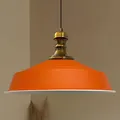 Produktbild: bamyum Asletl-Knob Hängelampe Industrie Pendelleuchte, 41 cm Lampenschirme, Moderne Metall Kücheninsel Leuchten, E27 Pendelleuchte für Wohnzimmer und Esszimmer, Orange Pendelleuchte