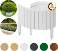 Produktbild: Floranica Rollborder Beeteinfassung 100 x 30 cm Weiß Flexibler Holzzaun Deko für Gartenzaun Rasenkante Umzäunung Gartenzaun für Rasenflächen
