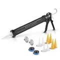 Produktbild: STAHLWERK Silikonpistole SPB-600 ST mit 600 ml aus Aluminium Silikonpresse | Acrylpistole | Kartuschenpresse | Beutelpresse | Silikonspritze | Kartuschenpistole für Kartuschen und Schlauchbeutel