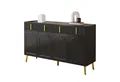 Produktbild: Merax Sideboard mit 4 Türen und 4 Schubladen (140x37,8x82 cm), Kommode mit goldenen Griffen und Beinen, Anrichte, Türkommoden