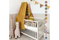 Produktbild: lilimaus Betthimmel Handgefertigter Baumwoll Betthimmel für Babybett, Gold Applikation, Stilvolle Musselin-Deko für Kinderzimmer, handgefertigt aus Baumwolle