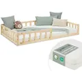 Produktbild: Homestyle4u Bodenbett, Natur, Holz, 90x200 cm, Kinder- & Jugendzimmer, Kindermöbel, Kinderbetten, Kindereinzelbetten