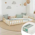 Produktbild: Bodenbett 120x200 cm Lattenrost Matratze Rausfallschutz Montessori Homestyle4u