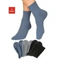 Produktbild: Socken H.I.S, Damen, Gr. 35-38, bunt (2x schwarz, 2x jeans, melange, 2x grau, melange), Baumwolle, Elasthan, Polyamid, uni und melange, elastisch, Socken Socken, mit bequemem Frottee