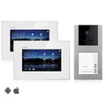Produktbild: Balter EVO Video Türsprechanlage, Touchscreen, 2X 7 Zoll Monitor, Smartphone App, 2-Draht Bus, Aufputz Türstation für Mehrfamilienhaus, RFID Funktion (2 Familienhaus, Mit App)