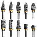 Produktbild: Hartmetall Frässtifte Set for Dremel 10 Stück Doppelschnitt-Frässtifte Grau