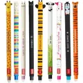 Produktbild: LEGAMI radierbare Gelschreiber Gelstifte mit Tiermotiven, verschiedene Schreibfarben 9er Set Giraffe, Lama, Bunny, Kitty, Biene, Panda, Einhorn, Pi... - Schwarz/Blau/Lila/Rosa/Türkis/Orange