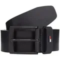 Produktbild: Tommy Hilfiger Ledergürtel ADAN 3.5 cm breit EXT Metalllogopatch, Einfachdornschnalle schwarz 80