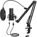 Produktbild: TONOR Q9 - USB Podcast Mikrofon, 200 cm Kabel - Kondensator Mikro
