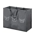 Produktbild: Kesper | Wäschesortierer mit 3er Einteilung und Trageschlaufen, Material: Polyester, Farbe: Grau | 89170
