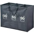 Produktbild: Wäschekorb mit 3 Fächer grau 35x75x60 cm Wäschebox Wäschetrenner Wäschesortierer
