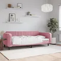 Produktbild: vidaXL Tagesbett, Gästebett 2-in-1, Sofabett Schlafsofa für Schlafzimmer Wohnzimmer, Bettsofa Sofa, Modernes Design, Rosa 90x200cm Samt