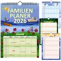 Produktbild: Familienplaner 2026 mit 5 Spalten Familienkalender A4 Terminplaner Cartoon Wandkalender mit Platz für Notizen