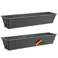 Produktbild: BURI 2X Blumenkasten 100cm Balkonkasten mit Wasserspeicher anthrazit, 25L - Blumenkästen wetterfest Pflanzkasten mit Einsatz für Garten und Balkon witterungsbeständig, grau