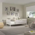 Produktbild: Masseno Kinderbett ELSA 80x160 cm mit Rausfallschutz, Einzelbett für Mädchen und Jungs, Holz, Weiß - Weiß