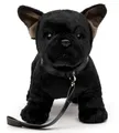 Produktbild: Uni-Toys - Eco-Line - Französische Bulldogge (schwarz) - Mit Leine - 26 cm (Länge) - Plüsch-Hund - Plüschtier, Kuscheltier
