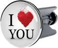 Produktbild: Dusbad Waschbeckenstöpsel Universal 40mm Motiv für alle Waschbecken, Waschbeckenstöpsel Motiv:I Love You