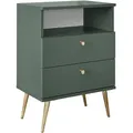 Produktbild: Carryhome Nachtschrank, Grün, Metall, 2 Schubladen, 50x70x34 cm, Schlafzimmer, Nachttische