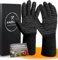 Produktbild: ® Premium Grillhandschuhe – Hitzebeständige Ofenhandschuhe bis 500°C – 100 Fe...
