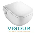 Produktbild: VIGOUR DERBY Wand WC Toilette spülrandlos mit sichtbarer Befestigung und SoftClose WC-Sitz, weiß