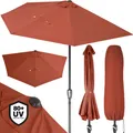 Produktbild: KINGSLEEVE® Sonnenschirm Halbrund 2,7m Abdeckung UV-Schutz 80+ Balkon Terrasse Halbschirm Terrassenschirm Balkonschirm Halbrundschirm Terracotta