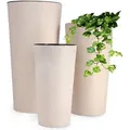 Produktbild: Kadax - Bio-Blumentopf Set, mit Einlage, 19+25+30 cm, Beige