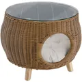 Produktbild: TecTake GmbH Rattan Couchtisch Tivoli mit Haustierbett, 75 kg belastbar - natur 405380