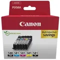 Produktbild: Canon Original PGI-580 + CL-581 Druckerpatronen Multipack - 1 x schwarz / je 1 x CMY (2078C007)