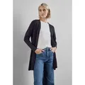Produktbild: Strickjacke STREET ONE, Damen, Gr. 36, lila (deep tint blau), Stoff, 70% Viskose, 30% Nylon, unifarben, gerade hüftbedeckend, V-Ausschnitt, Bündchen, Strickjacken Strickjacke, verschlusslos