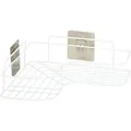 Produktbild: Relaxdays Eckregal Eisen Weiß Ohne Bohren 5,5 cm x 26 cm x 26 cm 0,28 kg