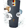 Produktbild: 4rain VASO 2in1 Regentonnen Komplett-Set 220 Liter graphite grey inkl. Kunststoff-Auslaufhahn und Fallrohranschluss - Grau