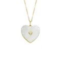 Produktbild: Fossil JF04430710 Halskette mit Anhänger Damen Locket Heart Perlmutt Gold-Ton