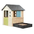 Produktbild: Smoby Life - Square Spielhaus (174 x 110 x 127 cm) mit 60% Recyclinganteil mit Sandkasten - Garten-Spielhaus für Kinder - inklusive Zubehör - ab 2 Jahre