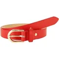 Produktbild: MIRROSI Ledergürtel Damen Herren Gürtel, Made in Italy, 3cm breit (Passt fast zu jeder Hosenschlaufe, aus Echtem Leder) rot 90cm