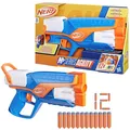 Produktbild: Nerf N Series Agility Blaster, leichte Bauweise mit rotierender Trommel und Spannschlitten für extra Lange Reichweite, 12 Nerf Darts, für Jungen und Mädchen