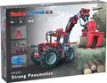 Produktbild: fischertechnik 559876 PROFI Strong Pneumatics – Bausatz für Kinder ab 9 Jahren, pneumatisch betriebenes Konstruktionsspielzeug mit Traktor und 5 weiteren Modellen