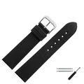 Produktbild: MARBURGER Uhrenarmband 17mm Leder Schwarz Silber Yak Prägung - Montage Set 5251710000120