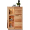 Produktbild: Carryhome Vitrine, Kernbuche, Metall, Kernbuche, massiv, 5 Fächer, 85x137x40 cm, Typenauswahl, Beimöbel erhältlich, stehend, Beleuchtung, Wohnzimmer, Wohnwände, Vitrinenschränke