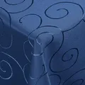 Produktbild: Kringel/Circle Tafeldecke Form, Größe & Farbe wählbar- Eckig 110 x 140 cm - Dunkelblau Damast Tischdecke