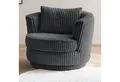 Produktbild: Furn.Design Loveseat Comfy (Komfortsessel in grau Mega Cord, inkl. Kissen, Ø 95 cm), 360° drehbar
