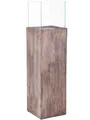 Produktbild: VIVANNO Windlichtsäule Windlicht Recycling Holz Candela Braun, 100x27x27 cm
