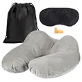 Produktbild: EAZY CASE Nackenhörnchen Nackenkissen Reisekissen Aufblasbar Reise Set Grau