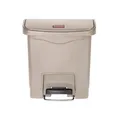 Produktbild: Treteimer Rubbermaid Slim Jim Kunststoff beige 15 L Tretabfallbehälter mit Pedal an der Breitseite 76223897