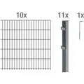 Produktbild: Metallzaun Grund-Set Doppelstabmatte verz. Anthrazit beschichtet 10x 2 m x 1,2 m