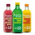 Produktbild: Kloster Kitchen Bio Ingwer Shot 3er Mix 12SHOTS 3x 360 ml mit Ingwerstückchen I vegan I 12 Shots je Glasflasche I süß-scharf ohne Zusatzstoffe & natürliche Süße (inkl. 0,75€ EINWEG Pfand)