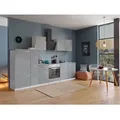 Produktbild: Küche Küchenzeile Küchenblock Einbauküche Weiß Beton Malia 300 Cm Respekta